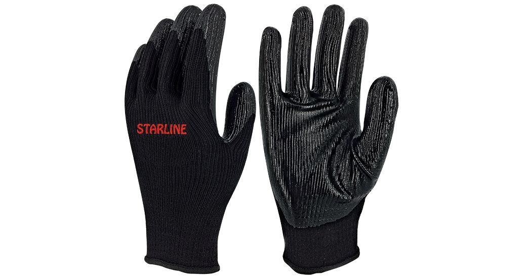 Starline E-250 Montaj Bahçe Sanayi Siyah Nitril Eldiven