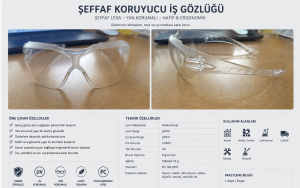 Viola Valente Koruyucu Gözlük EN 166 EN 170